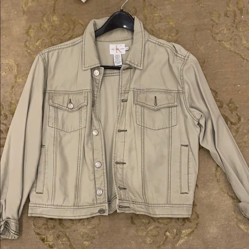 Calvin Klein jeans women’s beige jean jacket